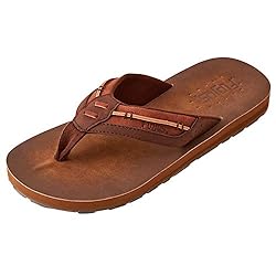 Flojos Men's Trio Flip-Flop, Brown, 8