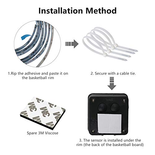 Yoruii LED Basketball Lights Basketball Rim LED Light Swish Solar Rim Light Perfect for Outdoor Night Play Children Adult Training Game and Parties