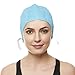 Beemo Swim Cap Women Chin Strap Swimming Caps- Light Blue