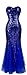 Angel-fashions Women's Mermaid Sleeveless Sequins Ruching Tulle Wedding Dress