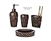 EssentraHome 4-Piece Bronze Bathroom Accessory Set, Complete Set Includes: Toothbrush Holder, Lotion Dispenser, Tumbler and Soap Dish