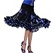 CISMARK Ballroom Latin Salsa Tango Dance Skirt for Women One Size Blue
