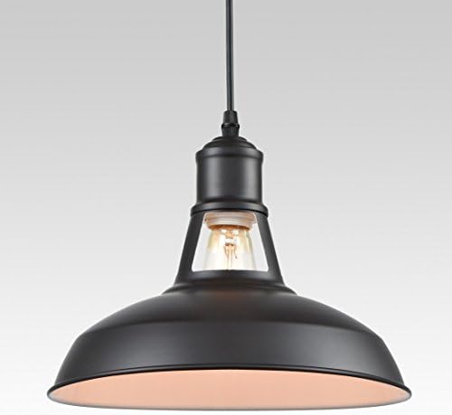 EUL Industrial Vintage Mini Barn Pendant Light Warehouse Style Oil Rubbed Bronze--1Light