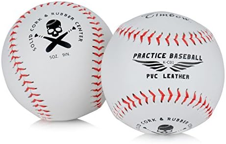 Timbows Practice Training Baseballs Pitching Solid Cork &amp; Rubber Center (Pack of 2)
