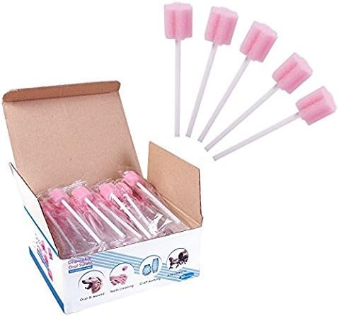 Ystdebris Disposable Unflavored Oral Mouth Cleaning Care Sponge Swabs, 50 Count (Pink), 1 count (Pack of 50) - Image 4
