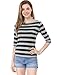 Allegra K Women's Halloween Elbow Sleeves Top Round Neck Slim Fit Tee Casual Printed T-Shirt Medium Black