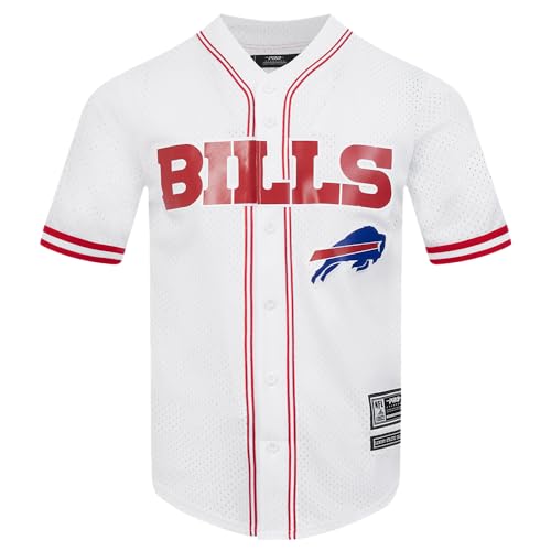 Pro Standard Mens NFL Buffalo Bills Mesh Button Down Mesh Top White/Red L