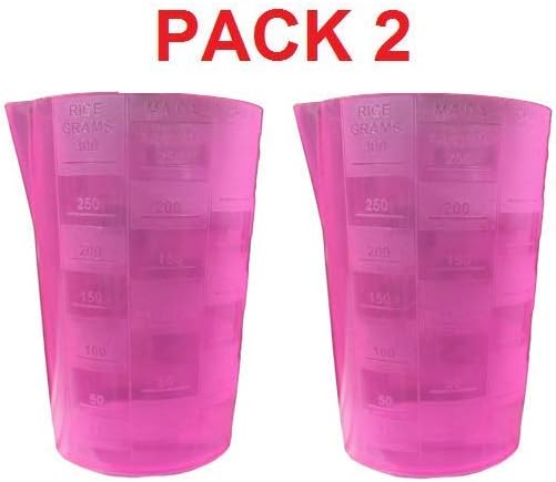 Plastic Measuring Glass, Grams, Litre, Ounce, Multi Color, Pack 2