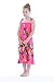 Girl Elastic Ruffle Hawaiian Luau Dress in Hot Pink 12