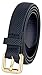 Skinny Women's Snakeskin Embossed Leather Casual Dress Fashion Belt (Navy, Medium)