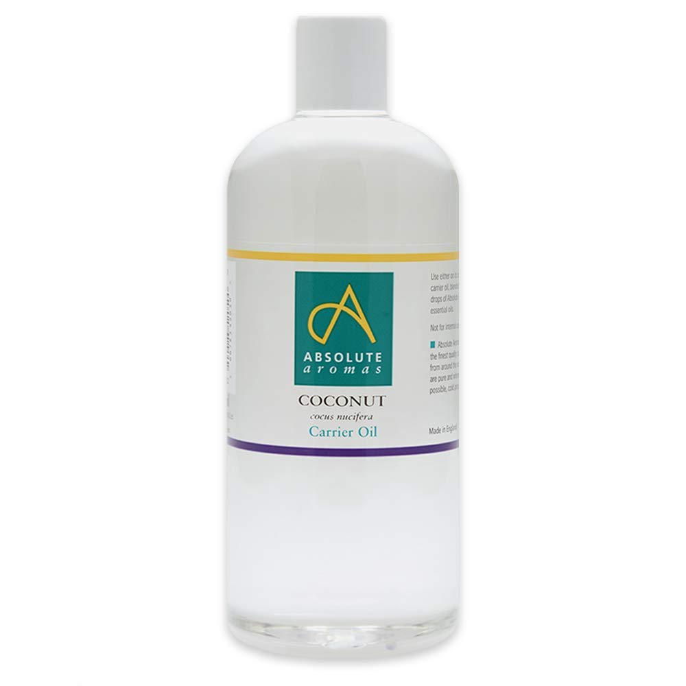 Absolute Aromas Fractionated Coconut Oil 500ml - 100% Pure, Unscented and Natural Carrier Oil - for Massage, Aromatherapy and Blending Essentials Oils - Use on Hair and Skin
