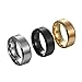 Heraculs Stainless Steel Ring, 316L for Man 8mm Simple Wedding Engagement Band Gold Silver Black 3Pcs Set Size 6-14