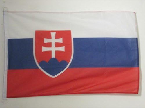 AZ FLAG, Slovakia Flag, 3x5 Ft, External Use, Slovak Banner Knitted Polyester with Two Plastic Rings, Fade Resistant