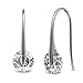 Cate & Chloe McKayla 18k White Gold Plated Dangling Earrings with Swarovski Crystal, Classic Drop Dangle-Earrings, Best Silver Earrings for Women, Small Solitaire Hook Drop Earrings w/Swarovski