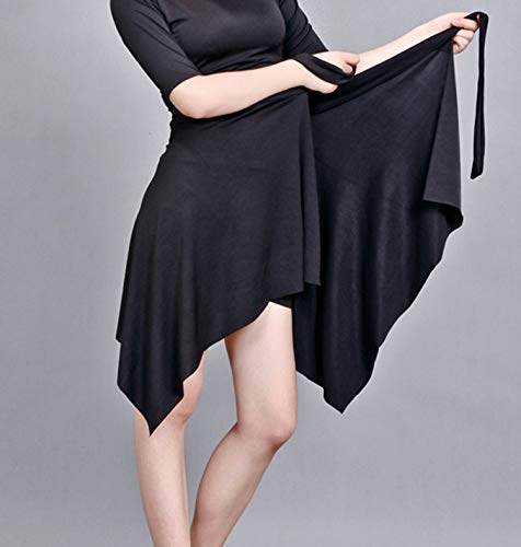 ModLatBal Women's Latin Dance Skirt Skate Wrap Scarf Tango Dancewear Swing Rumba Dancing Costume - Thumbnail 4