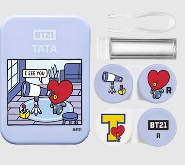 BTS BT21 OFFICIAL MERCHANDISE CONTACT LENS CASE + EXTRA BTS PHOTOCARDS (TATA)