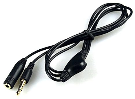 Kopfhörer Verlängerung Verlängerungskabel mit Lautstärkeregler 1m Audio-Verlängerungskabel 3,5mm Klinken Stecker / Kupplung S
