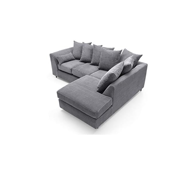 Abakus Direct Porto Jumbo Cord Corner Sofa, Settee, Full Chenille