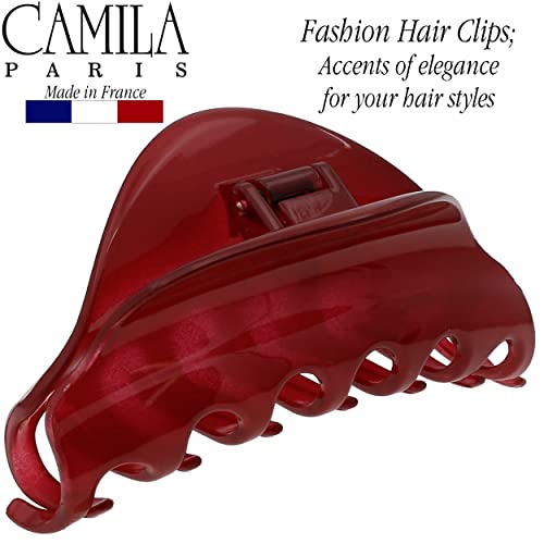 Camila Paris CP2529 French Hair Clip for Women for Thick Hair for Long Curly Wavy Hair, Red, Girls Hair Claw Clips Jaw Styling Hair Accessories for Women, Strong Hold No Slip Grip, Made in France