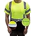 BFS8512 Class 3 High Visible Short Sleeve Black Bottom Safety T-Shirts with 2 Inch Replective Tape (Green, XL)