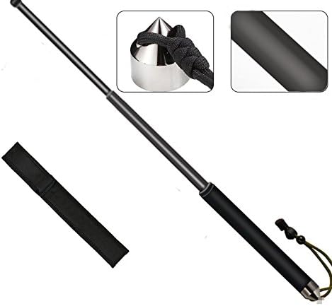 Poonning Expandable Tool,Emergency Escape Defense Stick for Self,Travel, Hiking or Other Outdoor Activities. (Black-L, 26 ”)