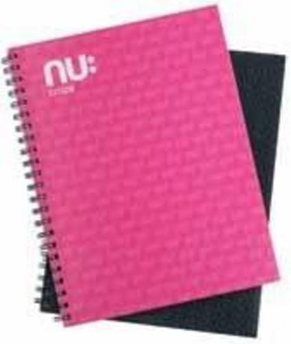 Box of 12 x Nu: Craze A4 Wiro Wirebound Notebooks / Pad Pink / Black 100 Pages Office Product