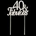BABEYOND 40 & Fabulous Rhinestone Crystal Happy Birthday Decoration Cake Topper Pick for Birthday Party Supplies (40yrs-gold)