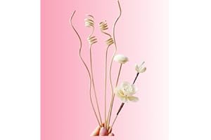 TALTAW Reed Diffuser Sticks, Flower Sticks Set,White Rose Wood Flower, Reed Diffuser for Home, for Bedroom, Office Bathroom Shelf Decor (6 Pcs)