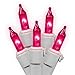 Vickerman Light Set Features 100 Bulbs Lights on White Wire and 5.Inch Bulb Spacing for Indoor/Outdoor Use, 46', Pink