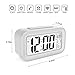 SINMI SM888 Alarm Clock Kids Alarm Clock with Backlight Sensor Touch LED Clock with Time Temperature Date White