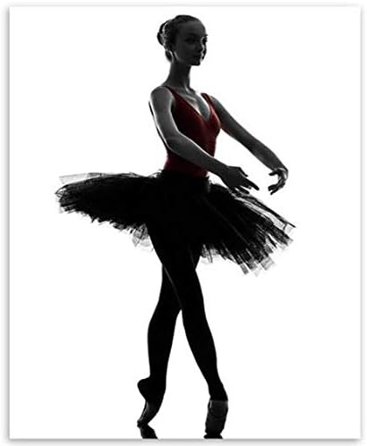 Wall Art Canvas Printing Black White Elegant Ballet Dancer Photo Art Print Poster Wall Picture Ballerina Home Decor 20cmx25cmx1 No Frame