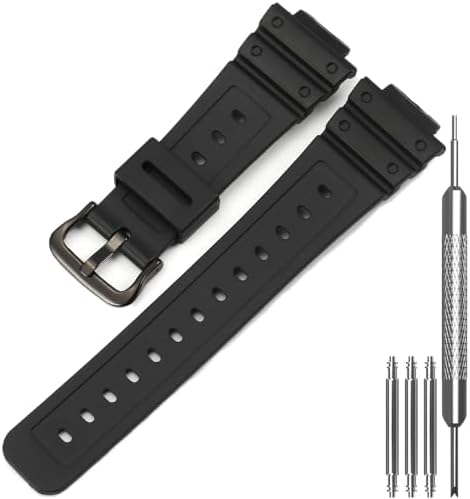 ARMER STRAPS Black Metal Replacement Watch Band Compatible with