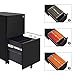 DEVAISE Slim File Cabinet, 3 Drawer Mobile Filing Cabinet for Letter/Legal/A4 Files, Fully Assembled Except Wheels, Black