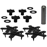 Eagle Klaw - Floor Mat Clips Set of Anti-Slip Fixing Retainers for Car Mats - Made in USA - Black - Pack of 4 for 2 Mats + 3/8