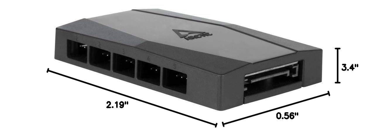 ARCTIC Case Fan Hub - 10-fold PWM Fan Distributor with SATA Power - Black