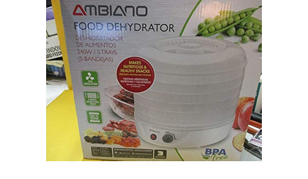 Amazon Com Ambiano 240 Watt 5 Tray Food Dehydrator Bpa Free Home Kitchen Ambiano Food Dehydrator Review 2022
