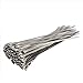 Vktech 100pcs 7.9 Inches Stainless Steel Exhaust Wrap Coated Locking Cable Zip Ties