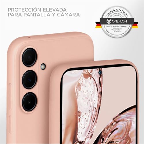 ONEFLOW Soft Case Compatible with Samsung Galaxy A35 5G, Silicone Case Raised Edge for Screen Protection Dual Layer Soft Case Matte Pink