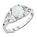 Solitaire White Simulated Opal Celtic Knot Ring .925 Sterling Silver Band Size 7