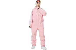 ALSOGO Women One Pieces Ski Suits Jumpsuits Waterproof Insulated Snowsuit Overalls with Detachable Belt for Snow Sport