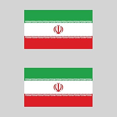 Two Pack Iranian Flag Sticker FA Graphix Decal Self Adhesive Vinyl Iran IRN IR