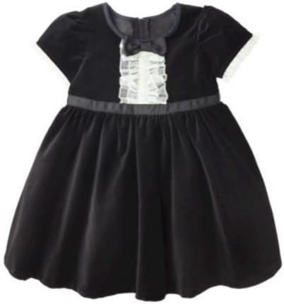 Harajuku Mini Toddler Girls Black Velvet Party Dress with White Tulle Skirt 2T