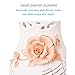 Large White Ceramic Flower Vases,10.6’’ Oval Tall Decorative Vases with Handmade Porcelain Pink Flowers for Living Room, Kitchen, Table, Home, Office, Wedding, Centerpiece or as a Gift