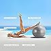 Sportneer Excercise Ball Anti-burst Dual-sided Balance Yoga Ball with Pump, Massage Ball, Workout Guide and Carrying Bag, Silver, 65cm
