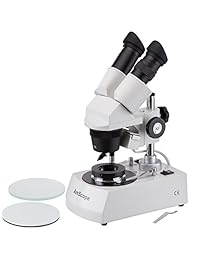 AmScope se305 p dk Binocular Microscopio Estéreo, WF10 x oculares, 10 x y 30 x Ampliación, 1 x y 3 x objetivos, iluminación halógena, reversible blanco negro superior e inferior Stage   Soporte de Placa, ARM, 120 V, incluye Darkfield Condensador