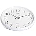 Power 13-Inch Round Non-Ticking Silent Wall Clock Decorative, Battery Operated Quartz Analog Quiet Wall Clock, For Living Room, Kitchen, Bedroom (WHITE)