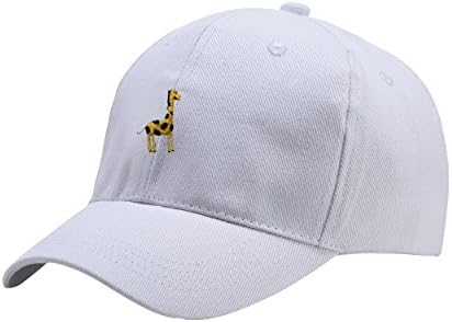 NewCents Giraffe White Peaked Hat Embroidered Logo Adjustable Dad Cap