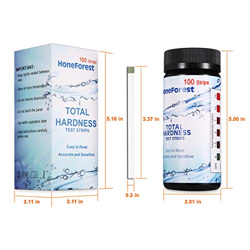 Water Hardness Test Strips,Upgraded 100ct,0425 mg/L, HoneForest Hard