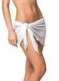 Coqueta Mesh Cover up Swimwear Beach Sarong Pareo Canga Swimsuit Wrap WHITE-O/S