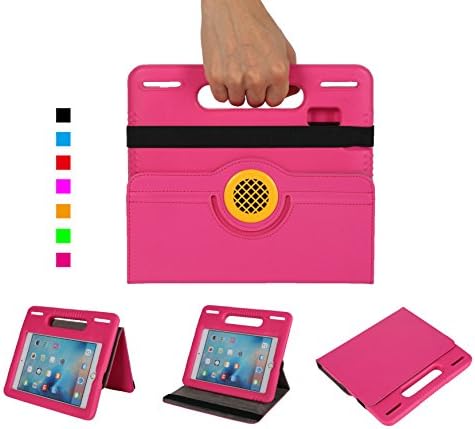 iPad Mini 4 Case, DICEKOO Kids Light Weight Handle Portable with 360 Degree Rotating Stand Case and Screen Protector Shockproof Children Cover for Apple iPad Mini 4 (Pink)